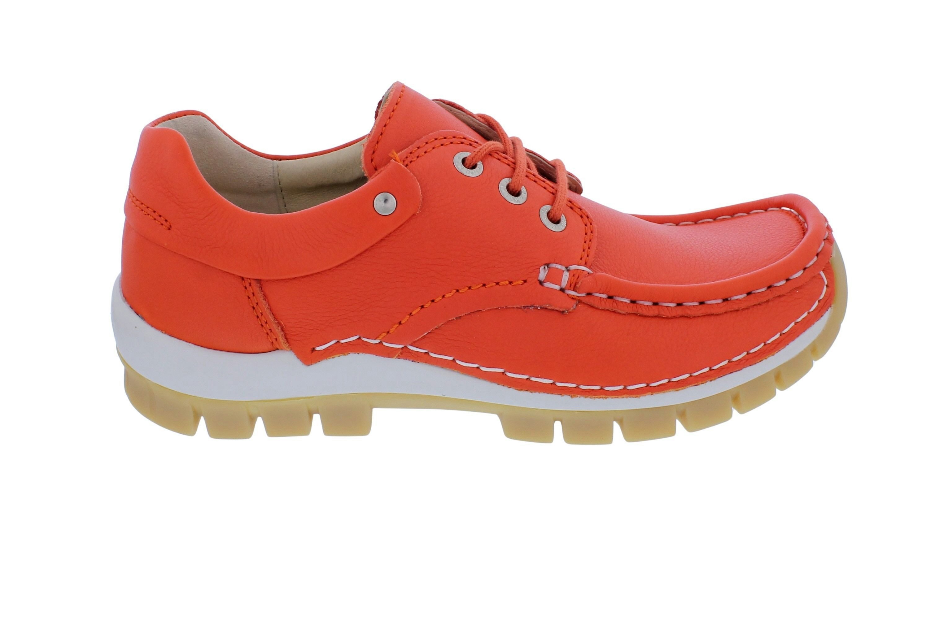 WOLKY Wolky Halbschuh Fly 0470120-550, Velvet leather - Glattleder, Orange, Schnürschuh