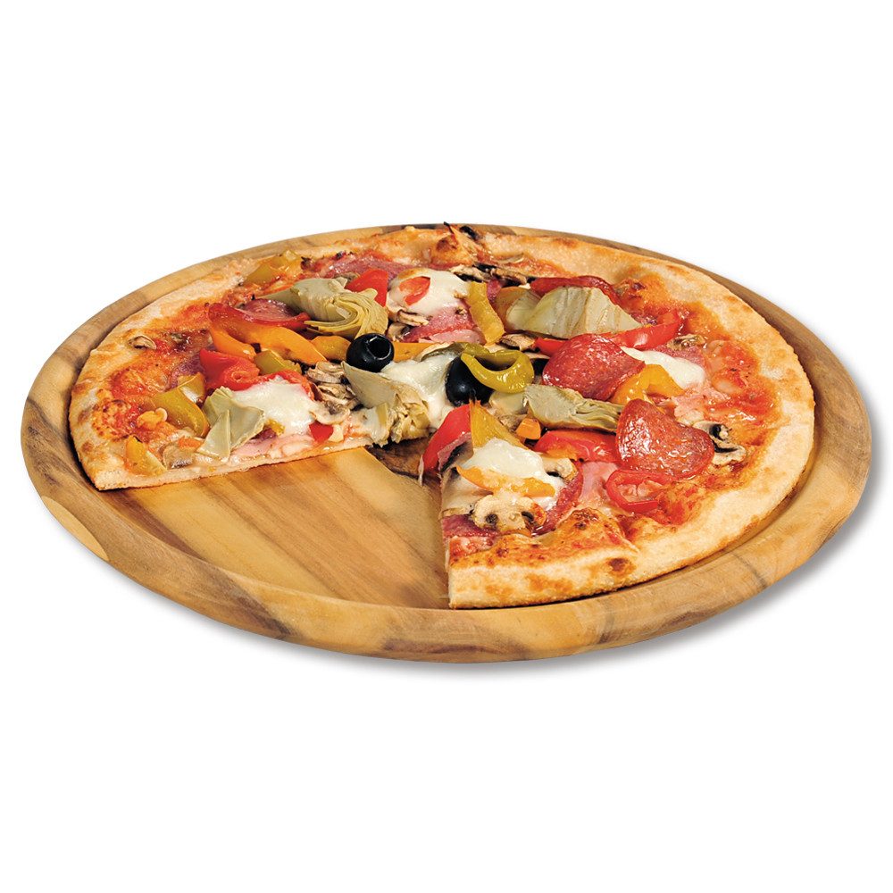 KESPER® Pizzateller Servierbrett, (1 St), mit hohem Rand, aus Akazienholz