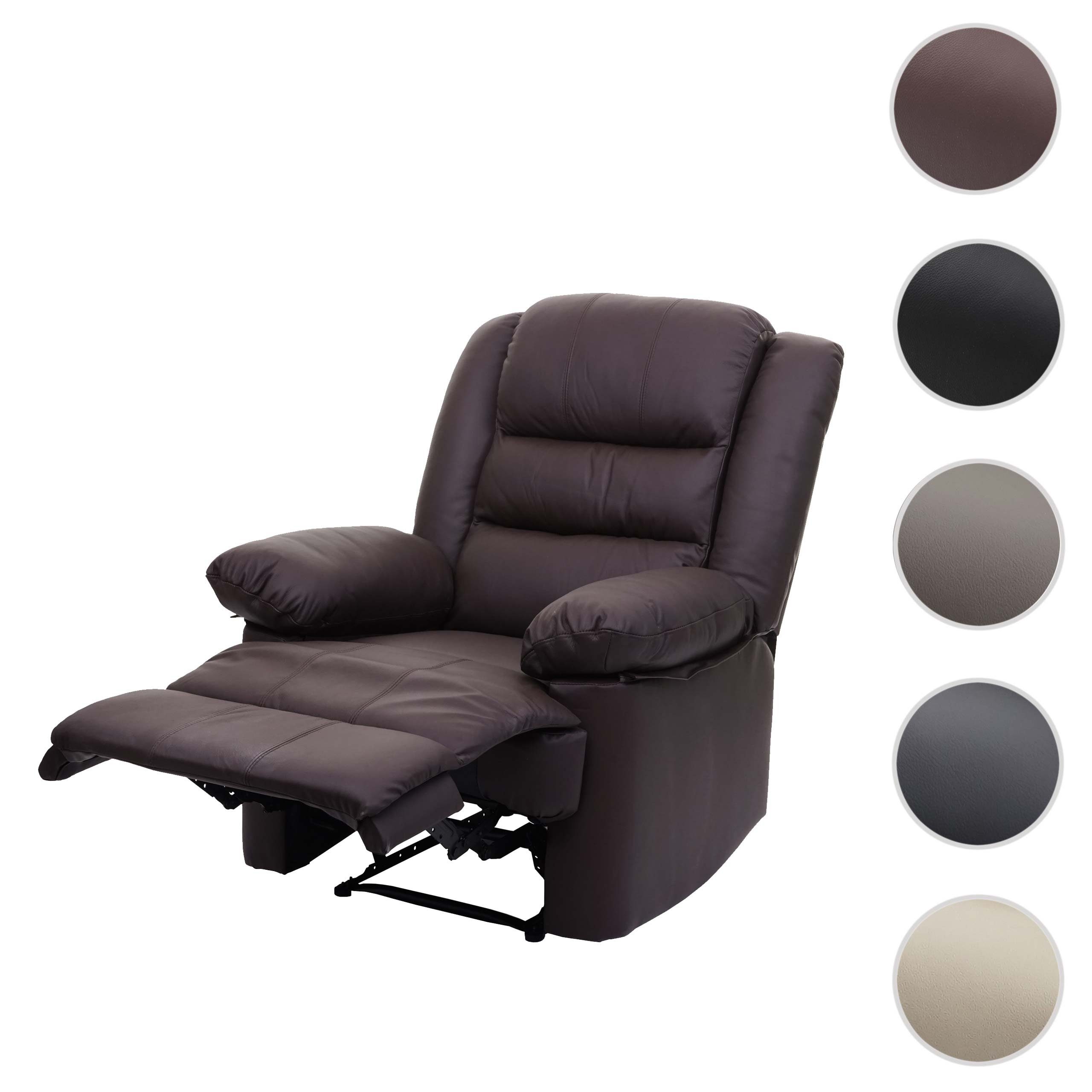 MCW TV-Sessel cm, Liegefläche: verstellbar, Rückenfläche, Liegefunktion 165 Fußstütze braun MCW-G15, Verstellbare