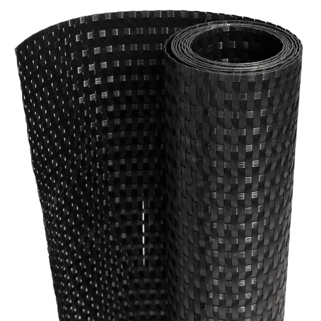 vidaXL Gartenzaun Balkon-Sichtschutz Schwarz 600x80 cm Poly Rattan, (1-St)