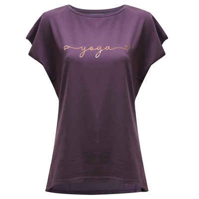 Yogistar Yoga & Relax Shirt Yoga T-Shirt Batwing Yoga (1-tlg) Himmlisch schönes Shirt mit Kupfer-Print.