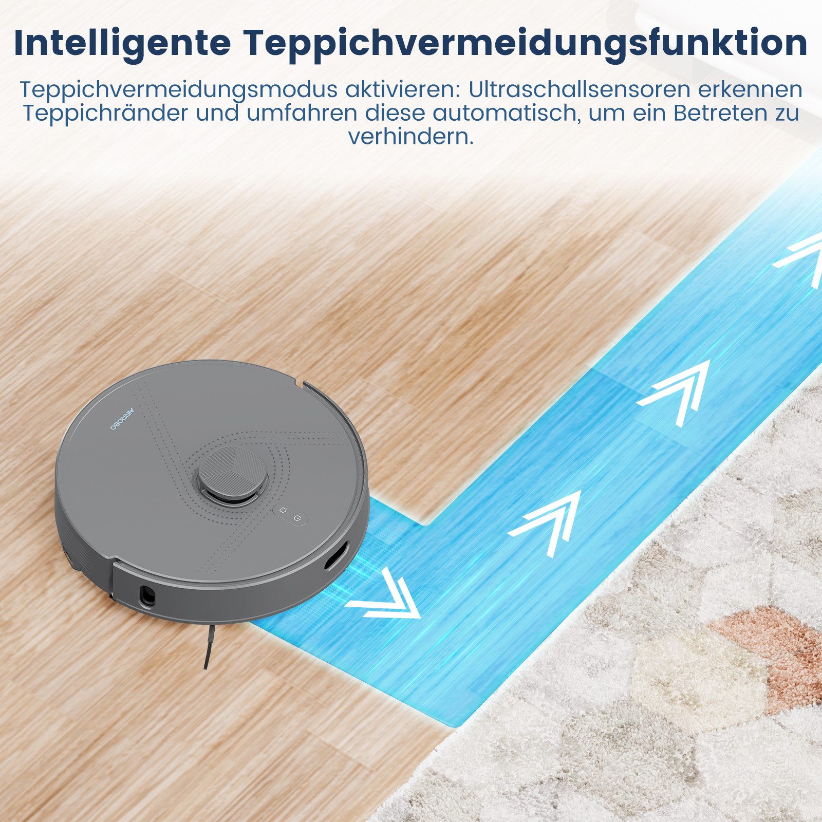 AIRROBO Saugroboter L50+ Roboterstaubsauger mit Wischfunktion und Absaugstation, 55 W, 10000 Pa Saugkraft, 75 Tage freihandige Reinigung, LDS-Navigation, Antitangle-Gummibürste, ideal für Tierhaare, 240 Min. Laufzeit