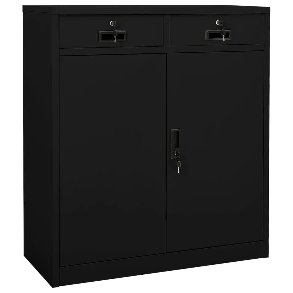 vidaXL Fächerschrank Büroschrank Schwarz 90x40x102 cm Stahl (1-St)