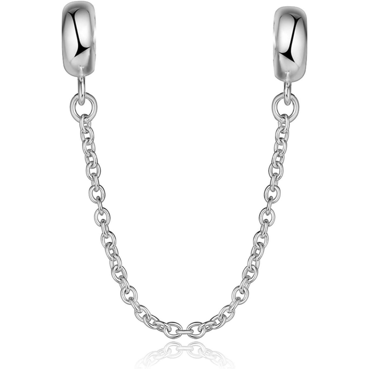 LuxusKollektion Bead 925 Sterling Silber Gummi Spacer Stopper Sicherheitskette für Charms