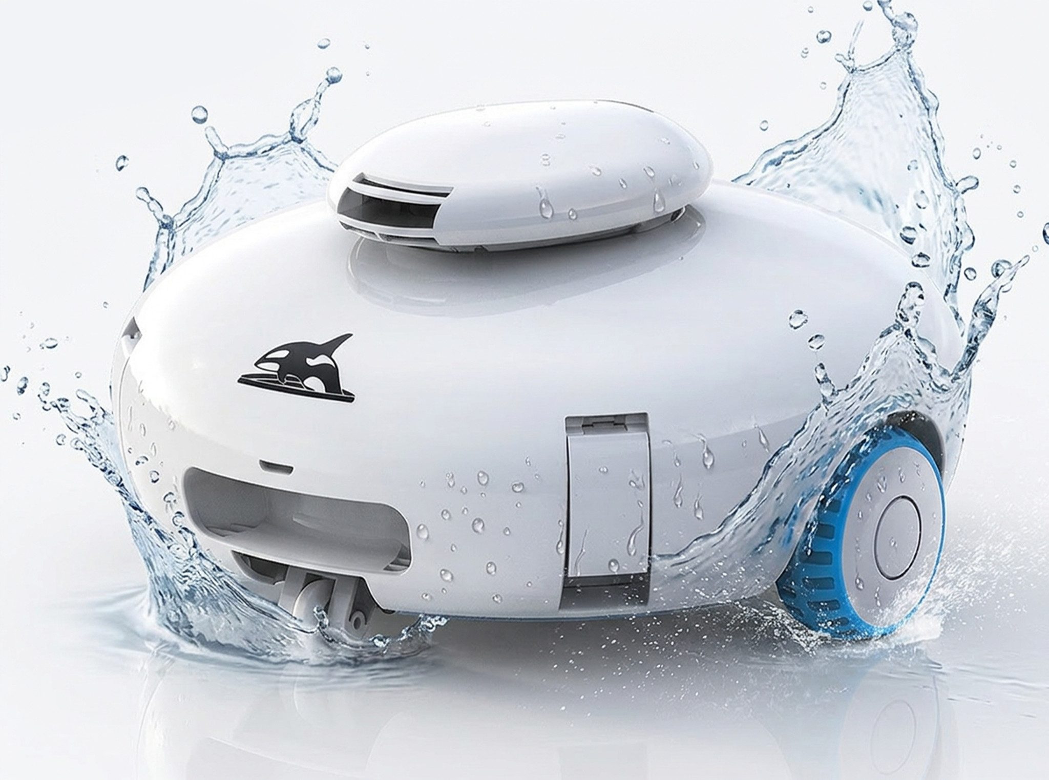 Hamlody Poolroboter Kabelloser Poolroboter für Bodenpool, 7500mAh Akku Selbstparkend, (140 Min mit starker Saugkraft, Selbstparker, 230μm für oberirdischen/flachen Pool), Doppelmotor mit Auto-Parkfunktion für Pools mit flachem Boden
