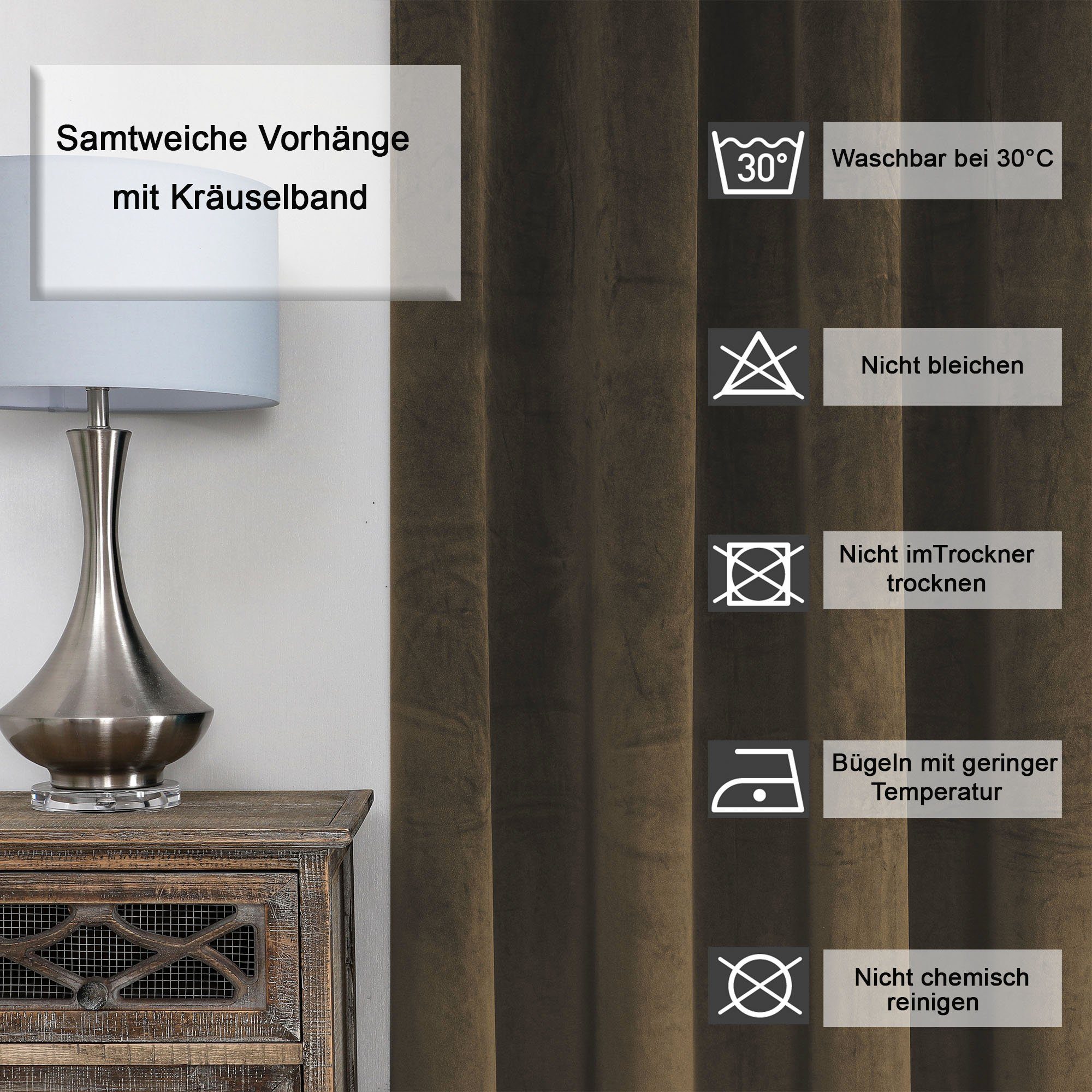 Haus und Deko Gardine Verdunkelungsvorhang Samt günstig online kaufen
