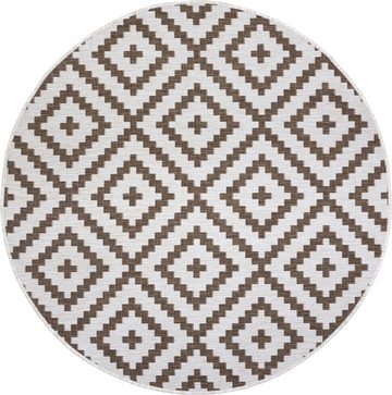 Teppich Ronda Wendeteppich, my home, rund, Höhe: 5 mm, Sisal-Optik, Flachgewebe, In- und Outdoor, geometrisches Boho Design