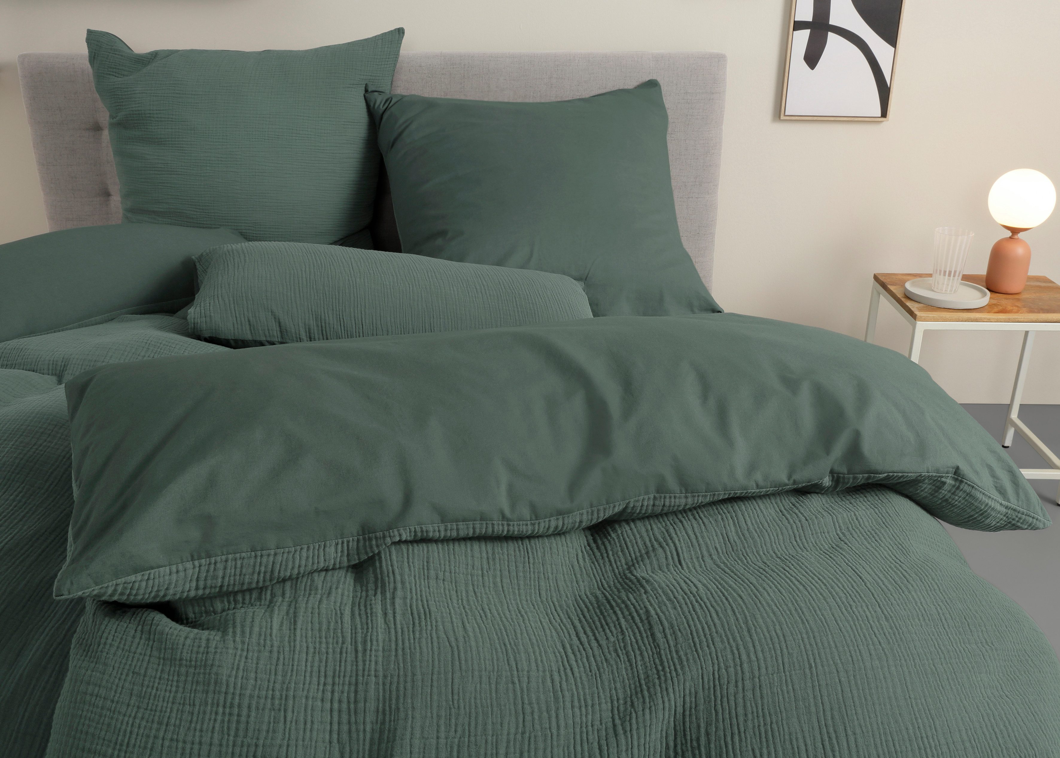 OTTO home Wendebettwäsche Sari3, Musselin, Renforcé, 2 teilig, NEUHEIT: aus 100% Baumwolle in weichem Musselin, Rückseite Renforcé