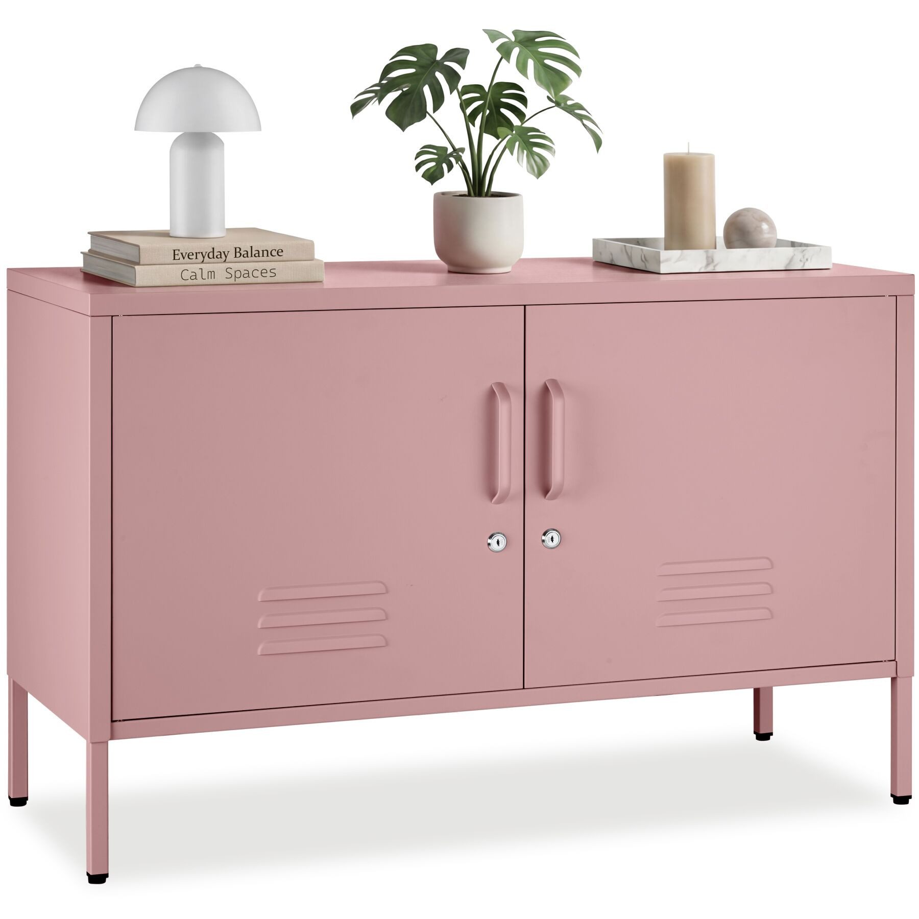 tectake Lowboard Sideboard, 2 Türen mit Magnetverschluss, einzeln abschließbar