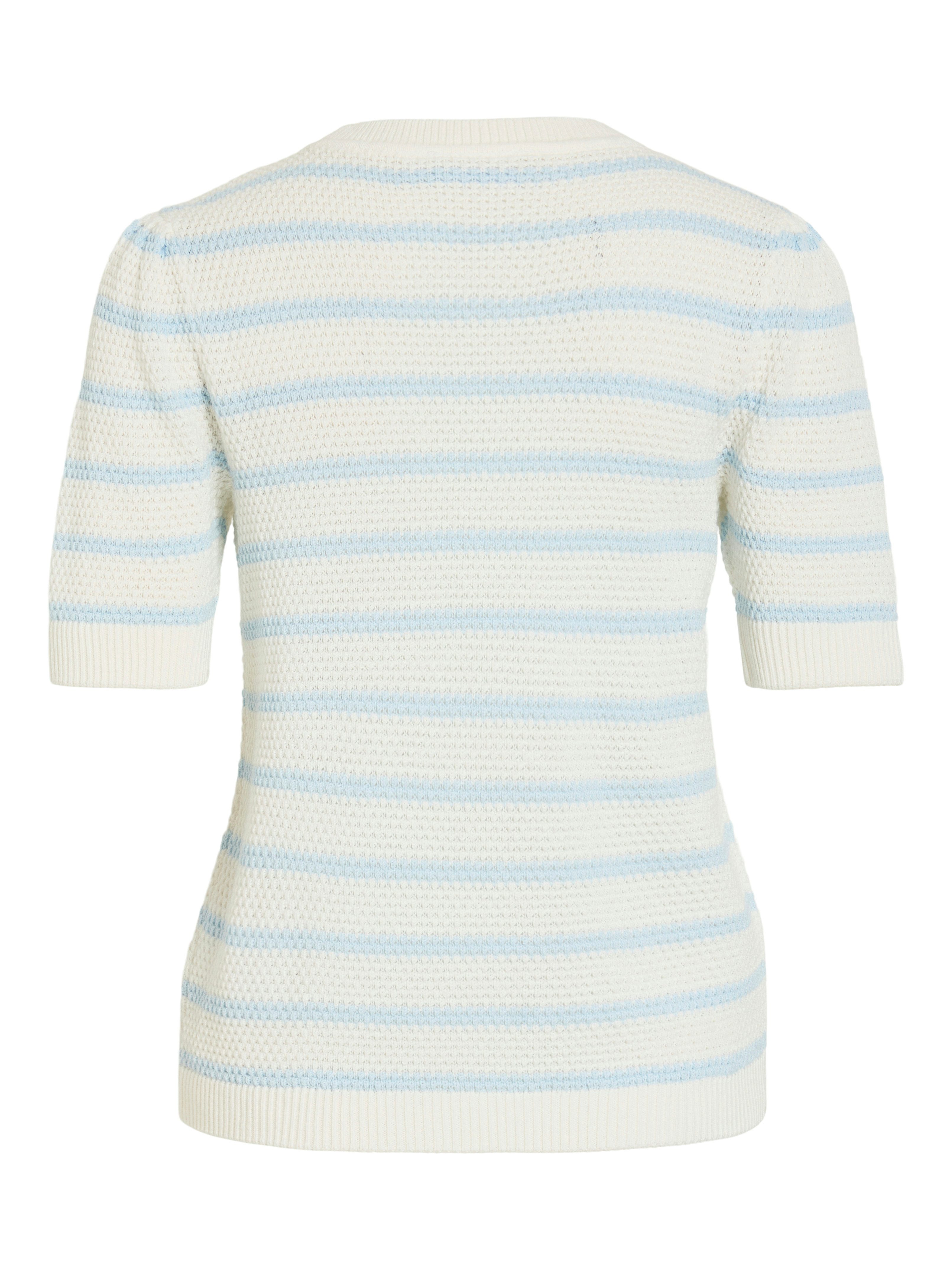 Vila Kurzarmpullover VIDALO O-NECK S/S STRIPE KNIT-NOOS