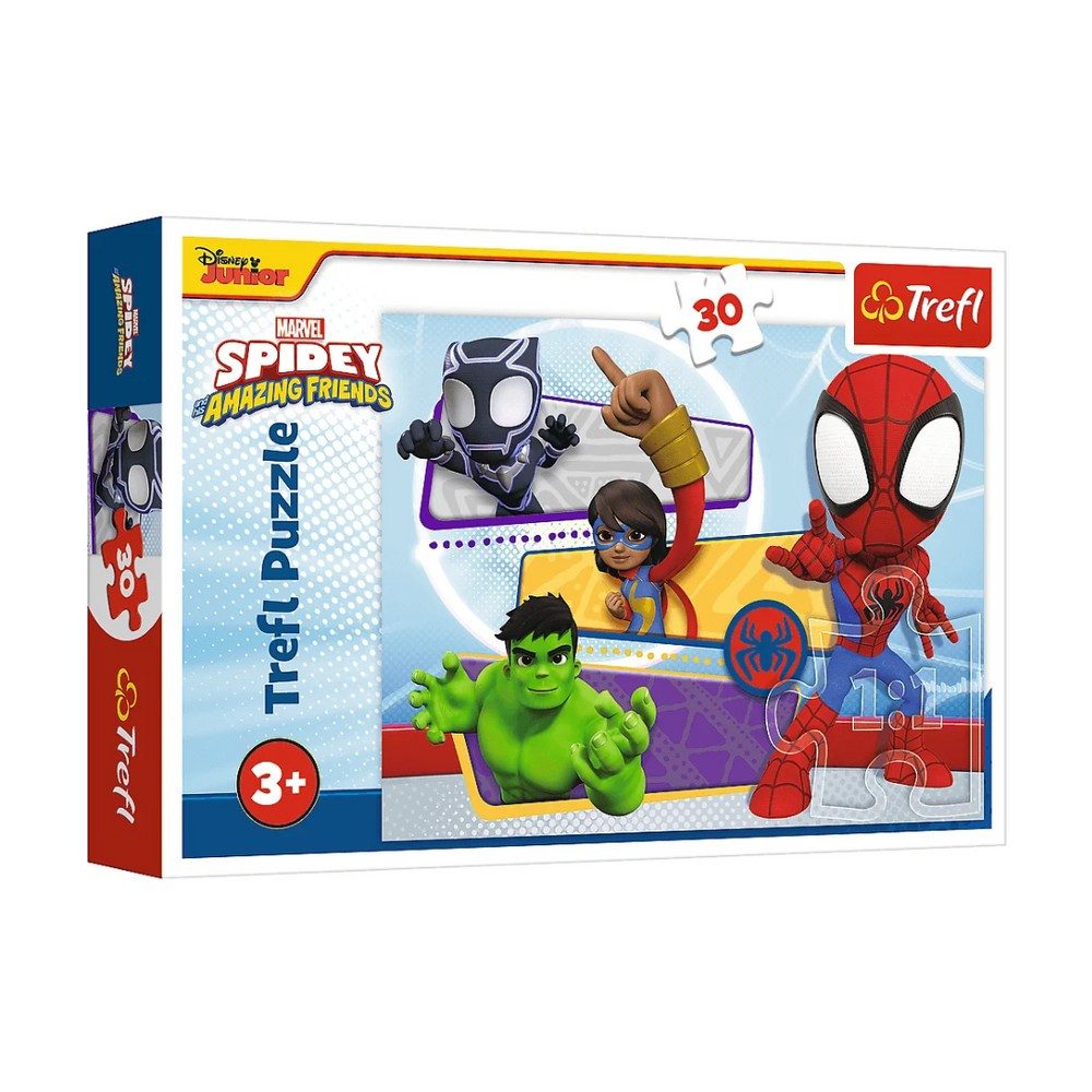 Trefl Puzzle Kinderpuzzle Legespiel Superheldenmotiv, 30 Puzzleteile, 30 Teile, kalandriertes Papier, 27 x 20 cm