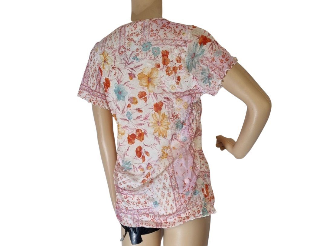 fischer mit collection collection 22473 T-Shirt Blumenmotiven T-Shirt weiß-rosa fischer