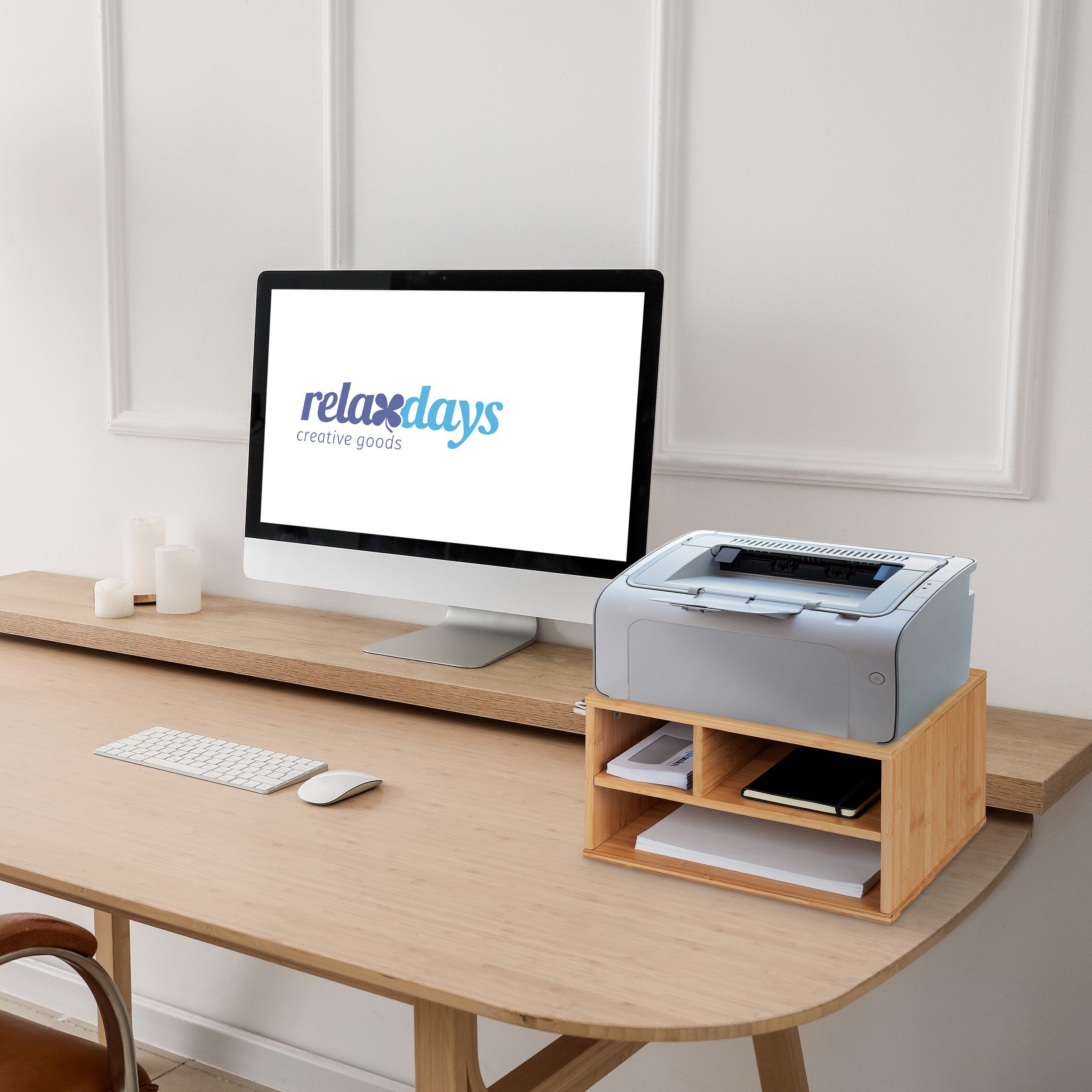 relaxdays Druckertisch Bambus Druckerständer Schreibtisch günstig online kaufen