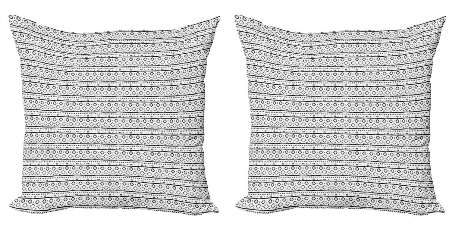 Kissenbezüge Modern Accent Doppelseitiger Digitaldruck, Abakuhaus (2 Stück), Schwarz und weiß Grunge Stripes