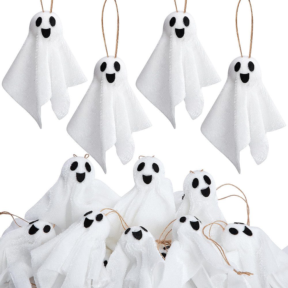 CLTYQ Dekohänger Halloween Аксессуары для дома,16er Set Halloween Geister Аксессуары для домаsanhänger, Ghosts Hängedeko,Zum Aufhängen,Deko für Vorgarten, Terrasse