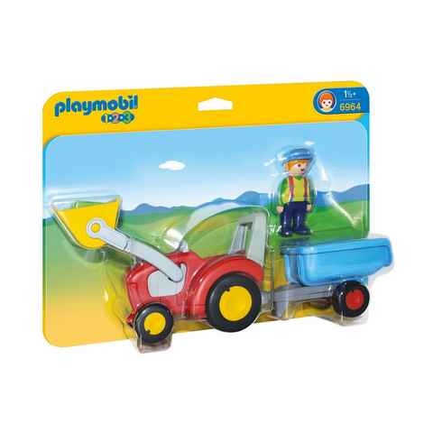 Playmobil® Konstruktions-Spielset Traktor mit Anhänger (6964), Playmobil 1-2-3, Made in Europe