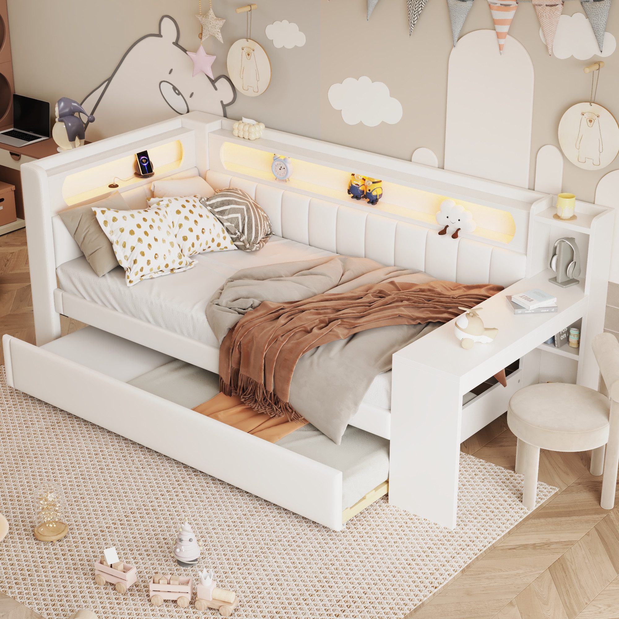 Flieks Daybett, Polsterbett 90x200cm mit Ausziehbett günstig online kaufen