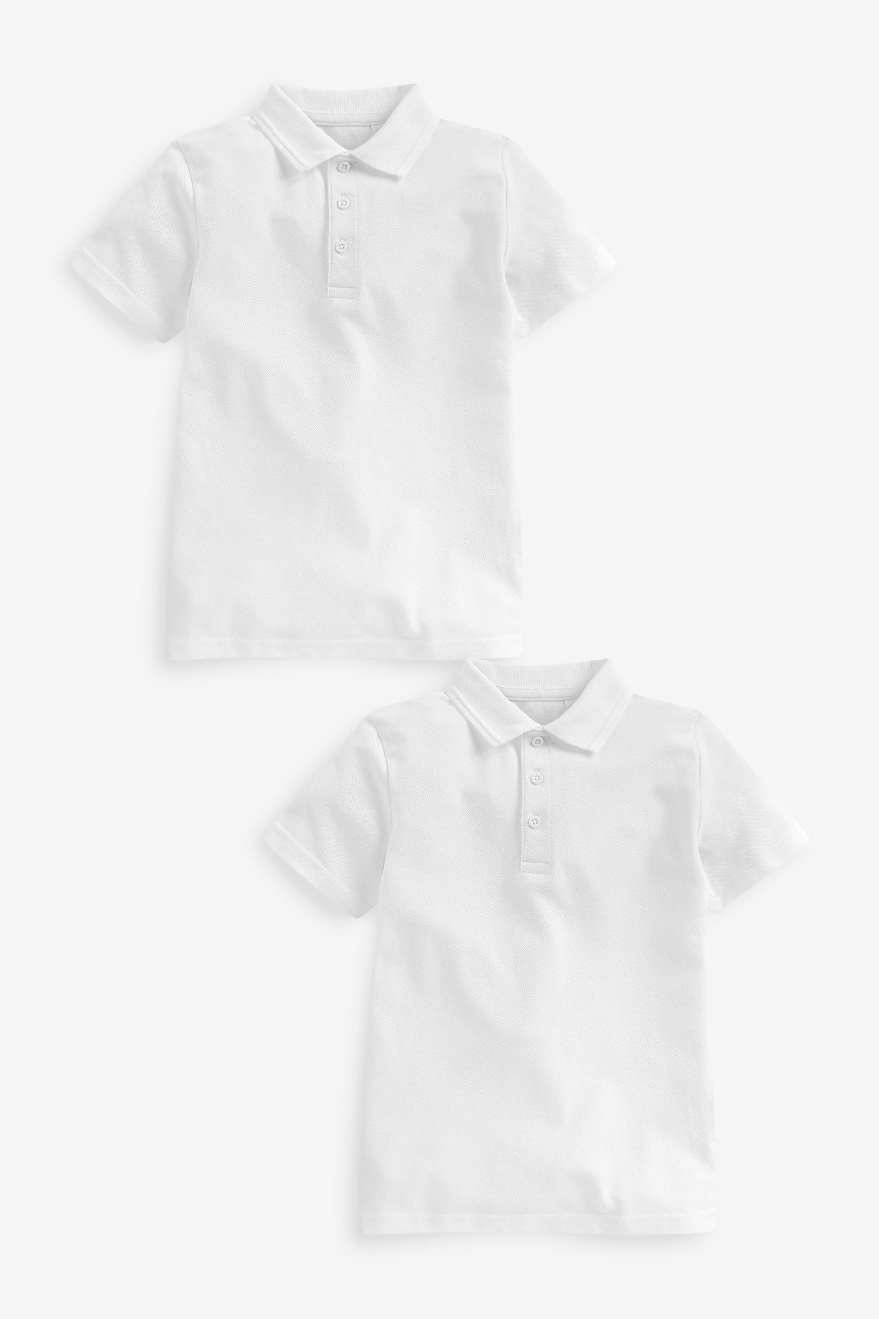 Next Poloshirt Schul-Poloshirts aus Baumwolle im 2er-Pack (2-tlg) White