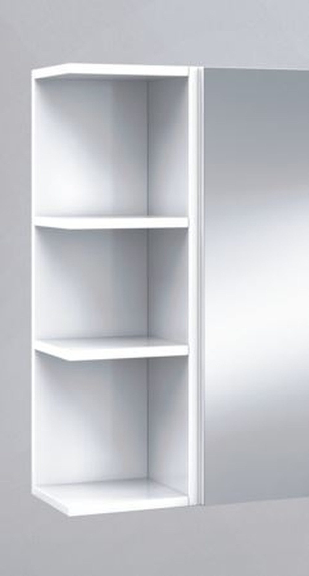 freiraum Hängeregal Eckmodul Badezimmerschrank, in Weiß Hochglanz - 20x65x21 (BxHxT)