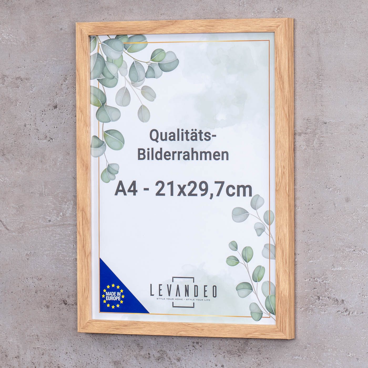 Levandeo® Bilderrahmen, 2er Set A4 Bilderrahmen Natur Eiche Optik Made in E günstig online kaufen