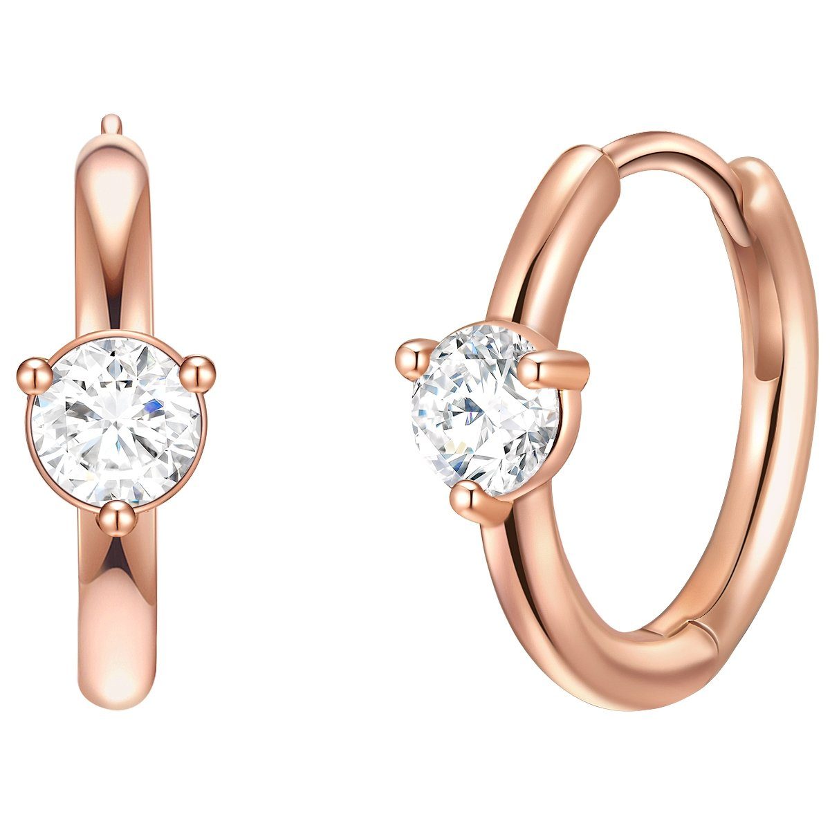 Lulu & Jane Paar Creolen roségold, verziert mit Kristallen von Swarovski® günstig online kaufen