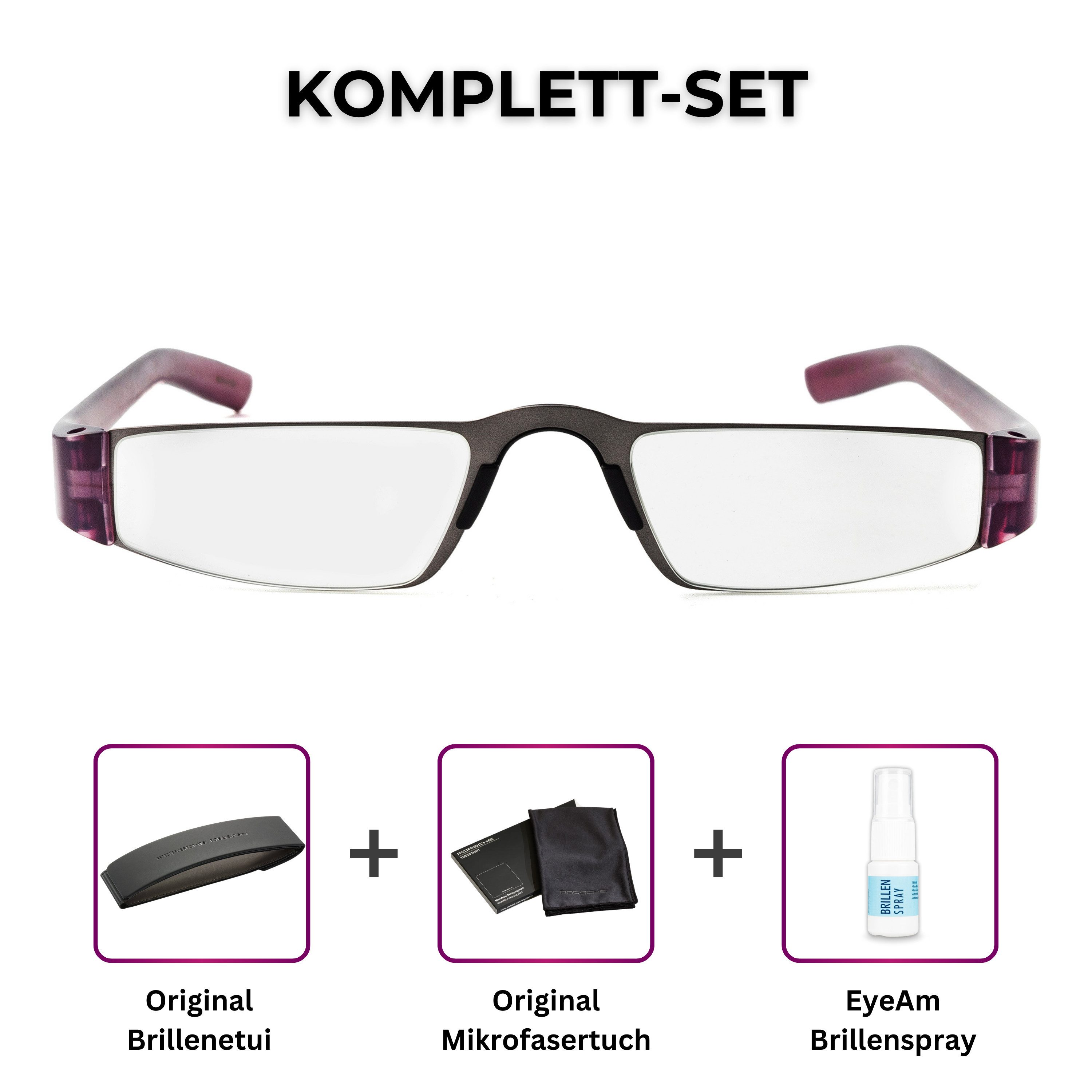 PORSCHE Design Brillengestell Porsche Design Lesebrille P8801, Sehhilfe aus Edelstahl, Modell: W, 100 % Original Porsche Design, Direkt vom Optiker