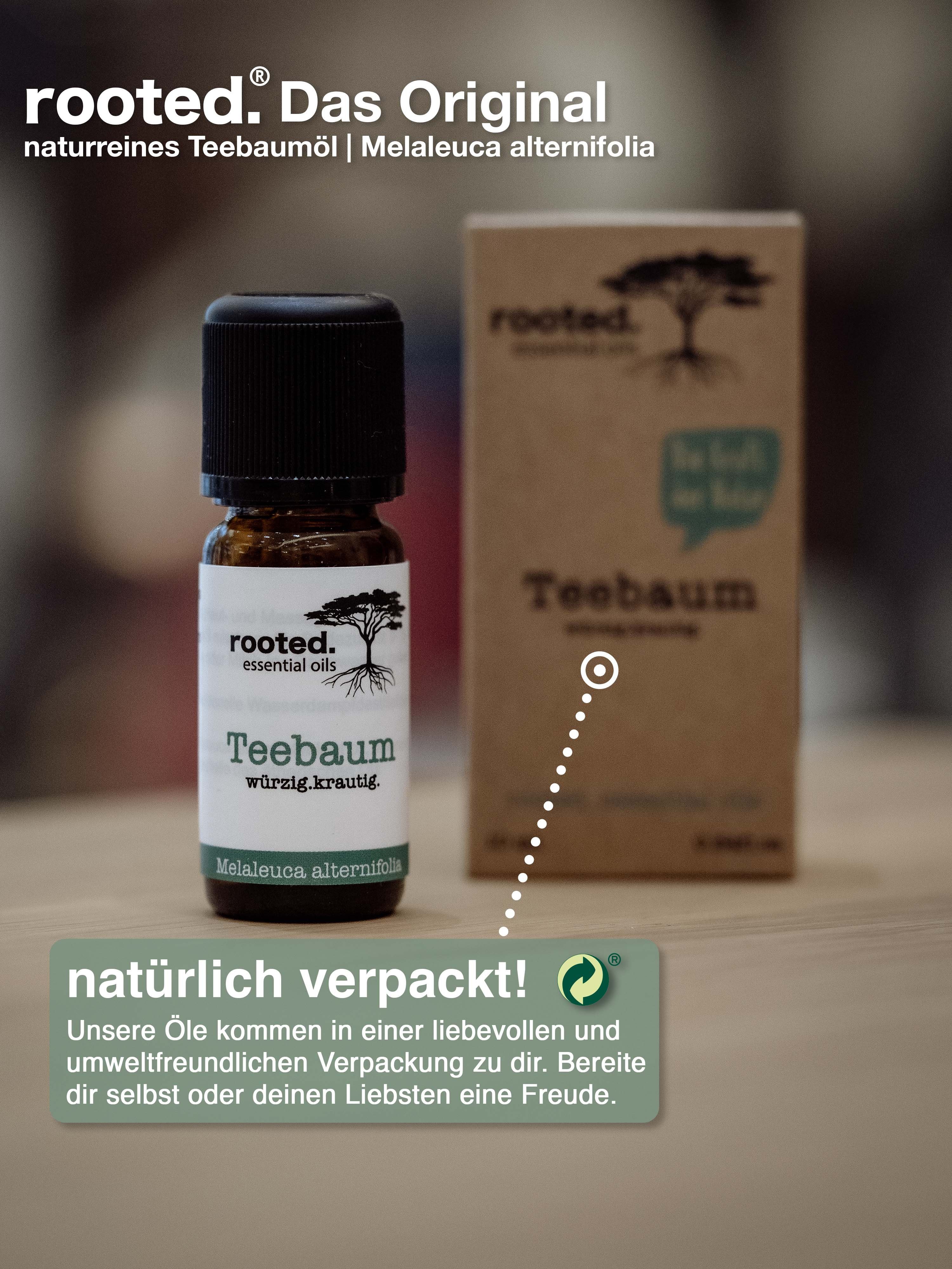 Teebaumöl, Melaleuca rooted.®, rooted. alternifolia 10ml Körperöl ätherisches