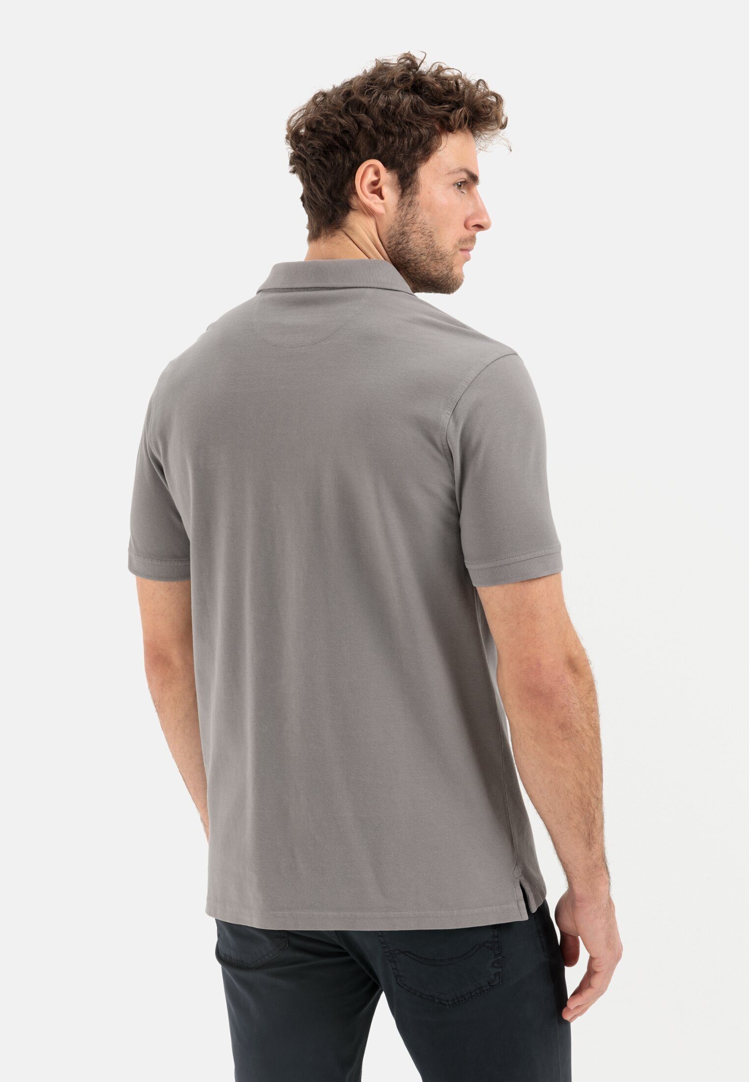 Grau active aus reiner Baumwolle Poloshirt Shirts_Poloshirt camel