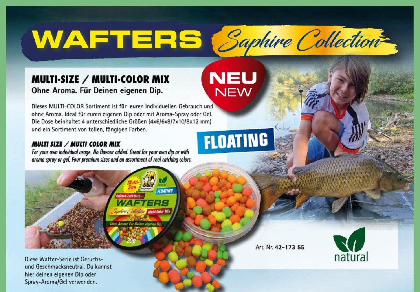 Kunstköder Wafters Multi-Color Mix - schwimmend - bunt in 4 verschiedenen Größen