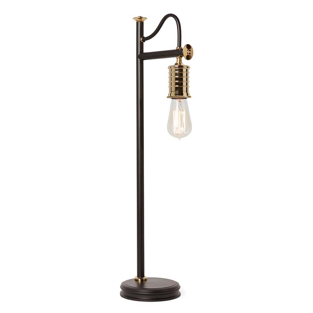 Elstead LIGHTING LED Tischleuchte, Leuchtmittel nicht inklusive, Tischleuchte Beistelllampe Wohnzimmerleuchte Stahl Schwarz Messing H