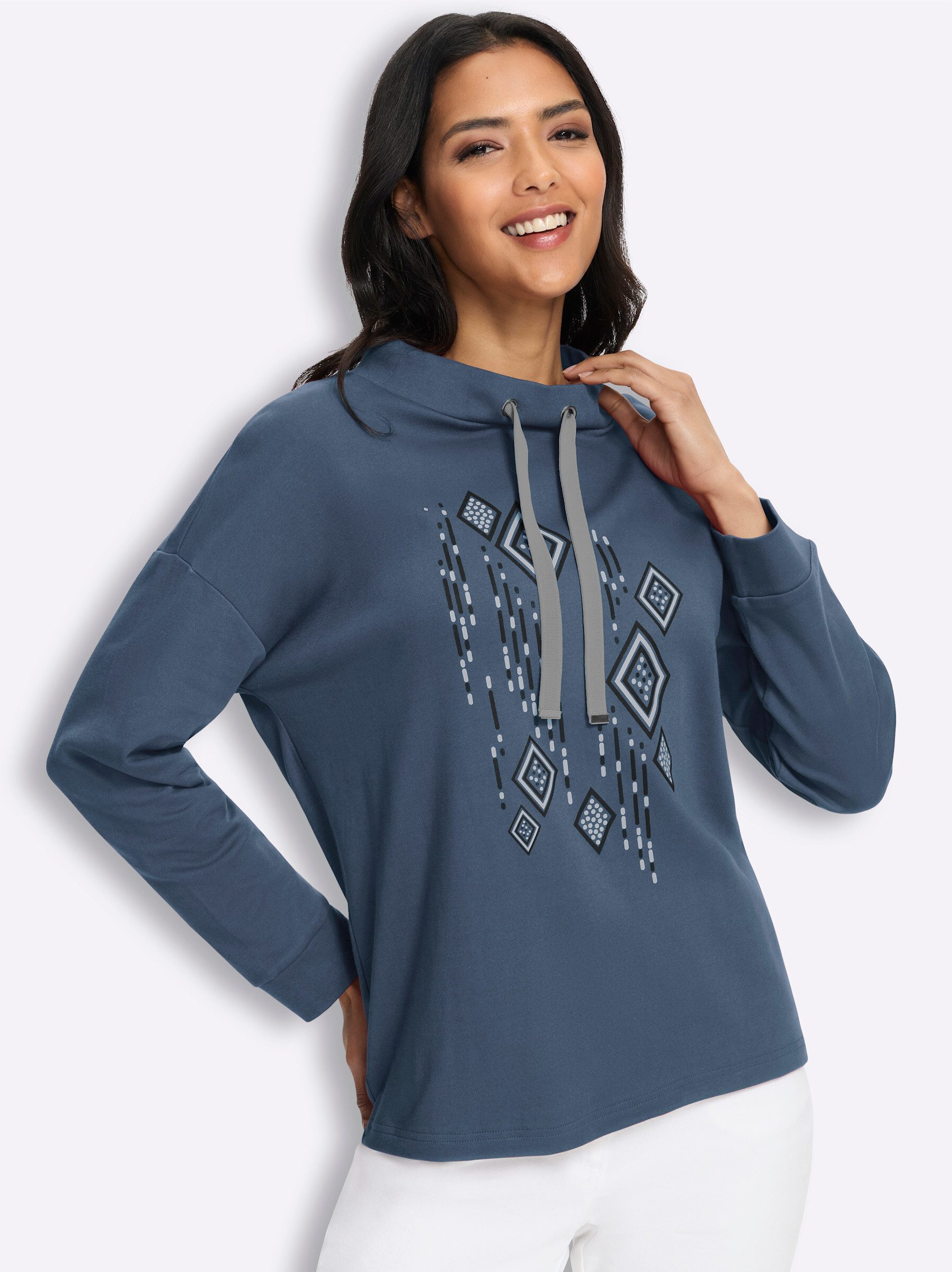 Sieh an! Sweater Stehkragen-Shirt Langarm