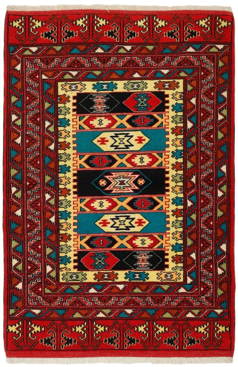 Orientteppich Turkaman 90x127 Handgeknüpfter Orientteppich / Perserteppich, Nain Trading, rechteckig, Höhe: 6 mm