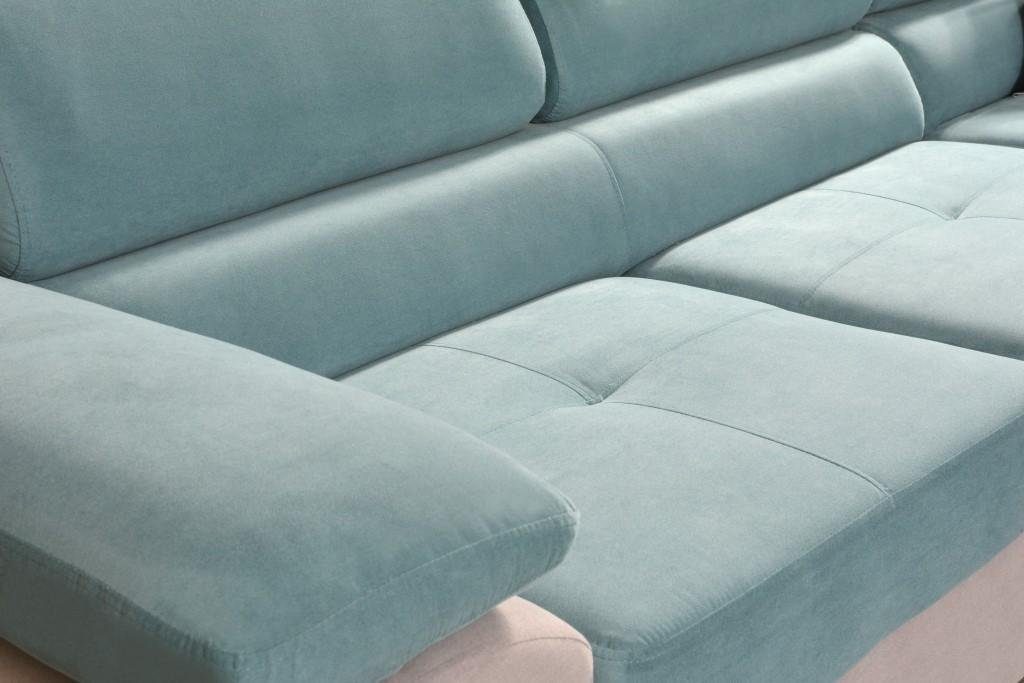 Design Sofa JVmoebel Möbel Form Schlafsofa L Blau/Grau Ecksofa Couch Textilpolster Ecksofa,