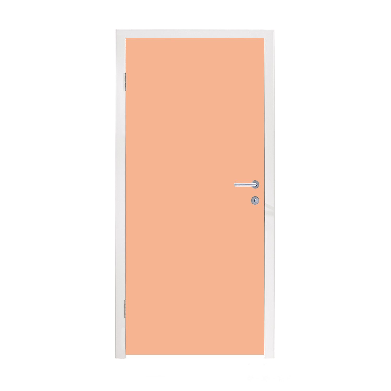 MuchoWow Türtapete Aprikose - Rosa - Pastell - Einfarbig - Farbe, Matt, bedruckt, (1 St), Fototapete für Tür, Türaufkleber, 75x205 cm