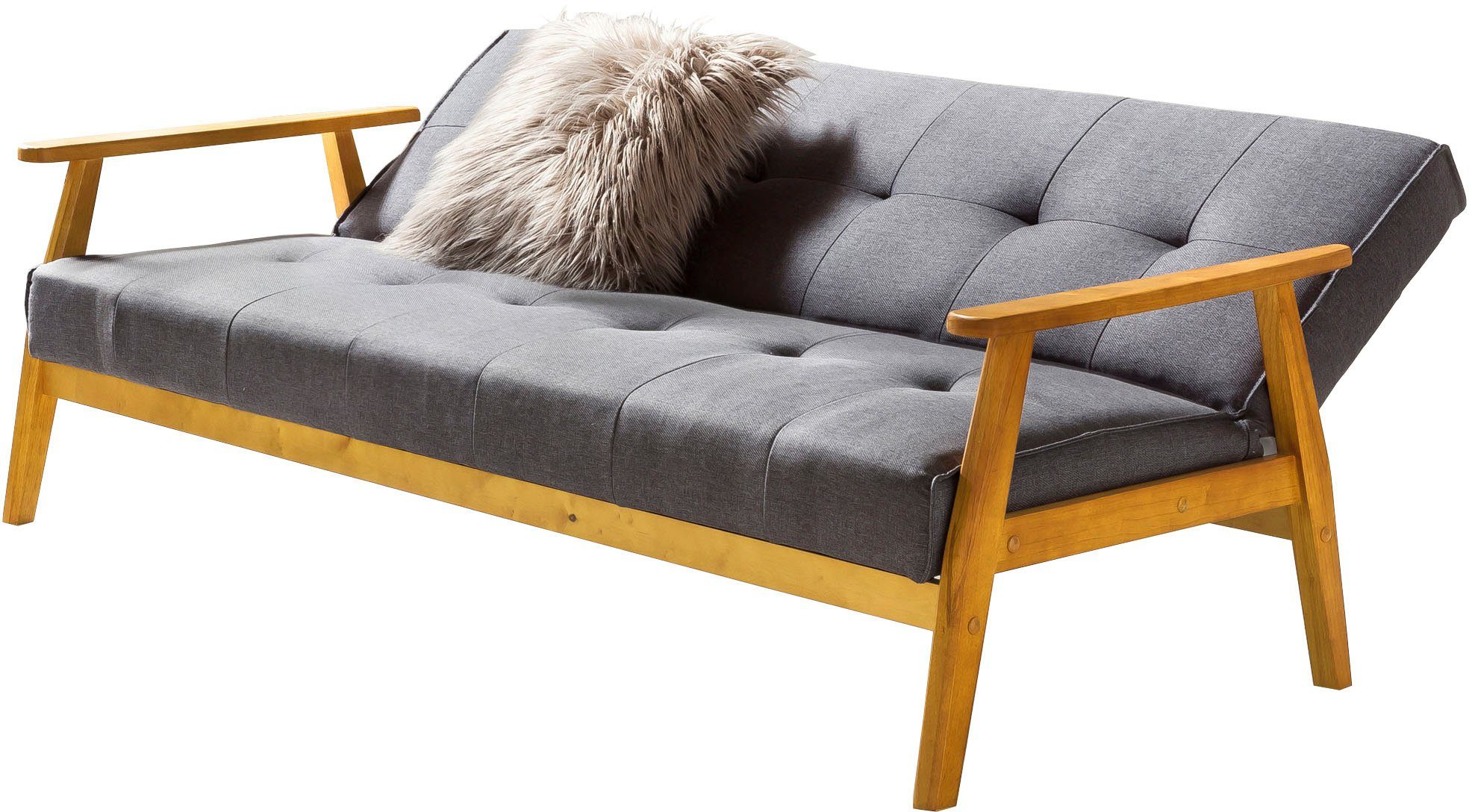 SalesFever Schlafsofa "Skagen, Sofa, 3-Sitzer", mit Holzgestell, 60 Relax- günstig online kaufen