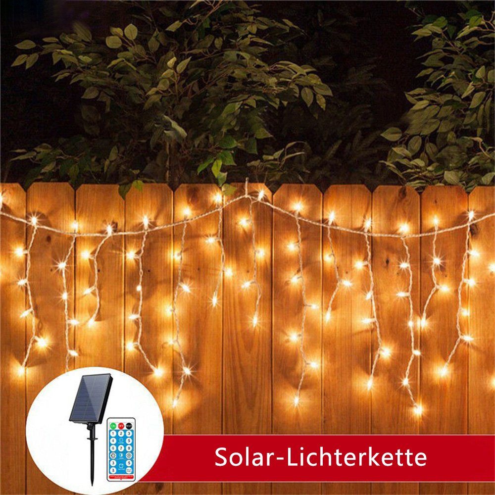 Dekorative LED Solarleuchte LED Solar Dekorative Lichter, 5m, 256LED Dekorative Lichter, Warmes Licht, Wasserdicht, für draußen, Gartendekoration