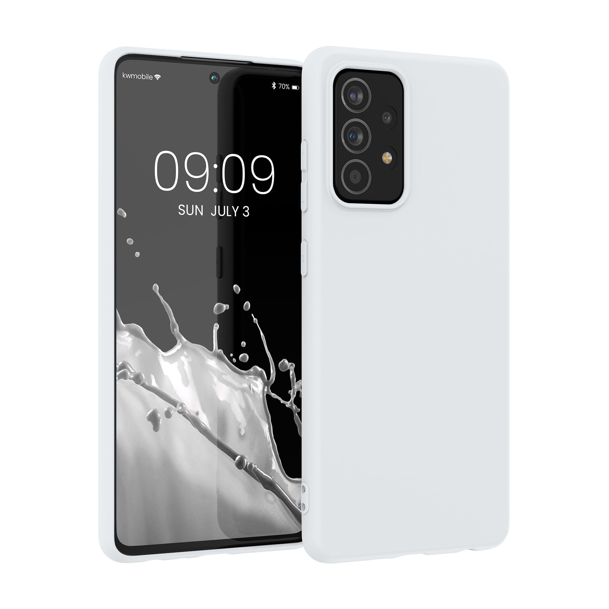 kwmobile Handyhülle Hülle für Samsung Galaxy A52 / A52 5G / A52s 5G, Hülle Silikon - Soft Handyhülle - Handy Case Cover - Weiß matt