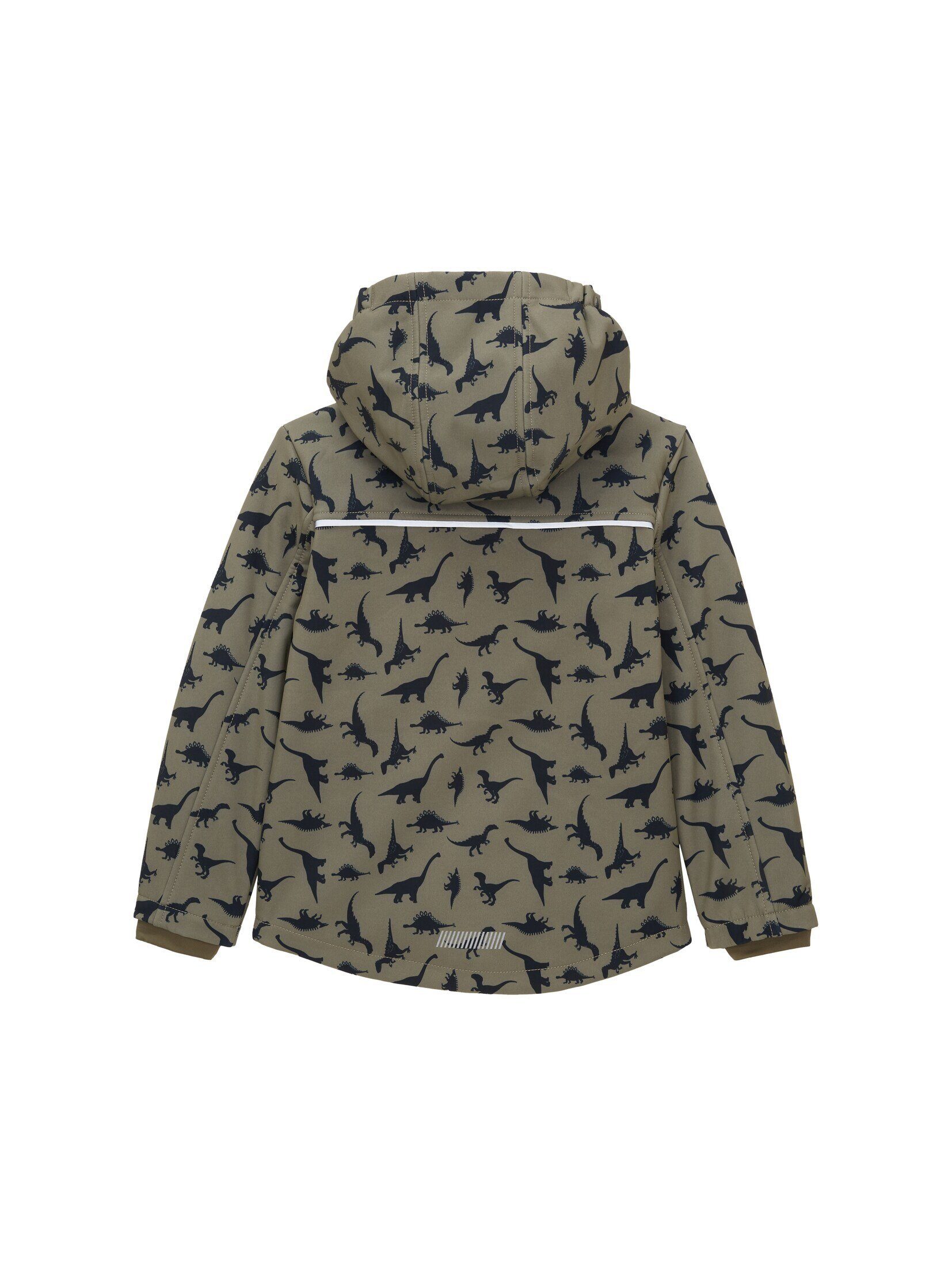 TAILOR print TOM Softshell all over Jacke Collegejacke Allover-Print dino olive mit