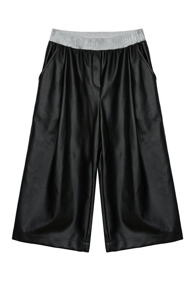 Gulliver Stoffhose mit elastischem Gummibund, Modische Hose aus Kunstleder  in Culotte-Form