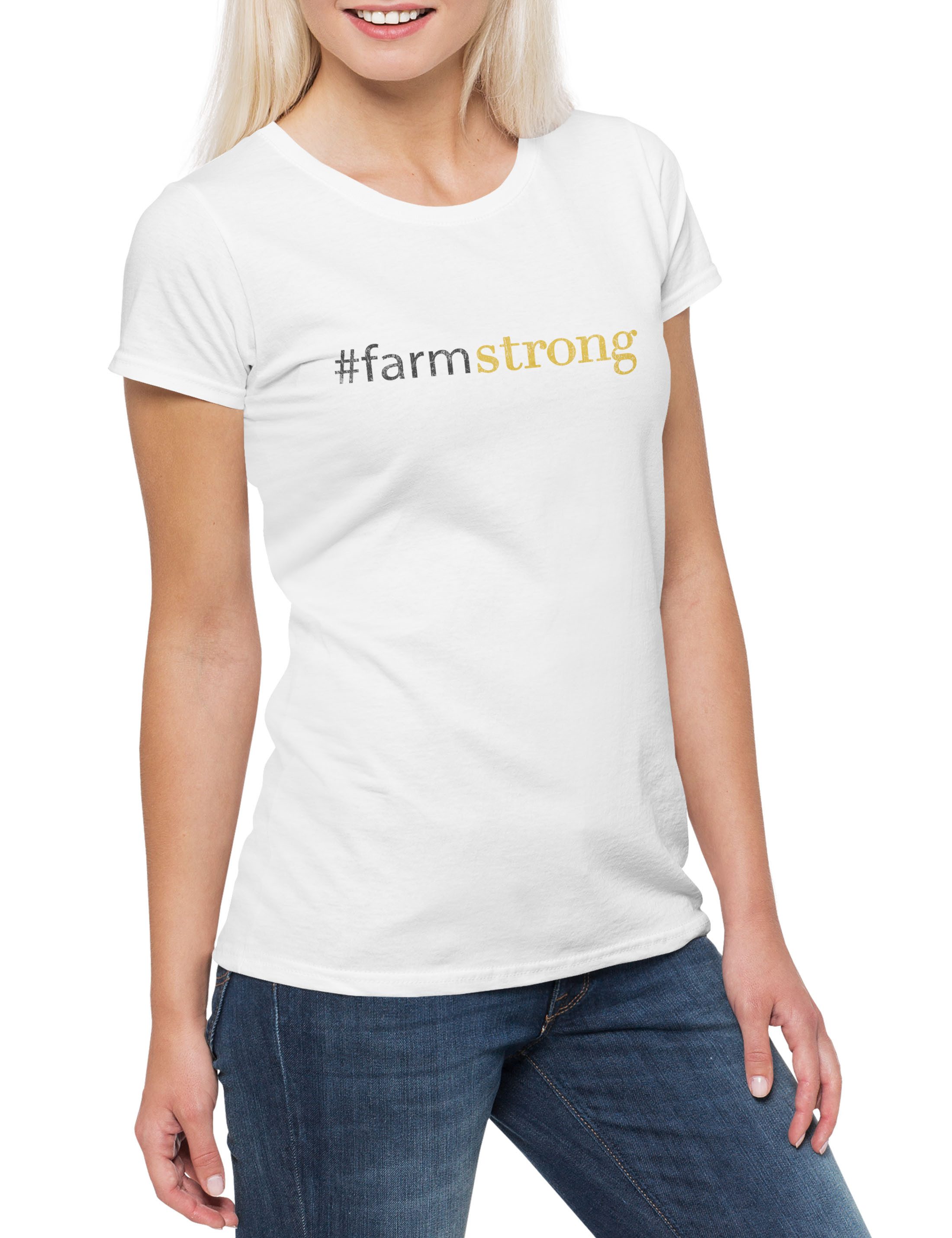 Print-Shirt #farmstrong Damen T-Shirt Modern Sitcom Family Philip Humphrey Shirt