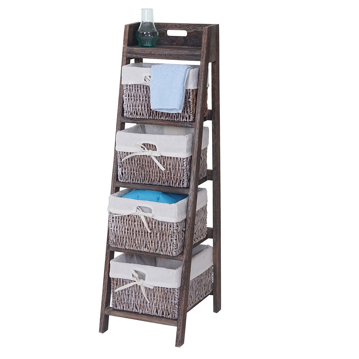 MCW Leiterregal Franca, 4 Maiskorbschubladen günstig online kaufen