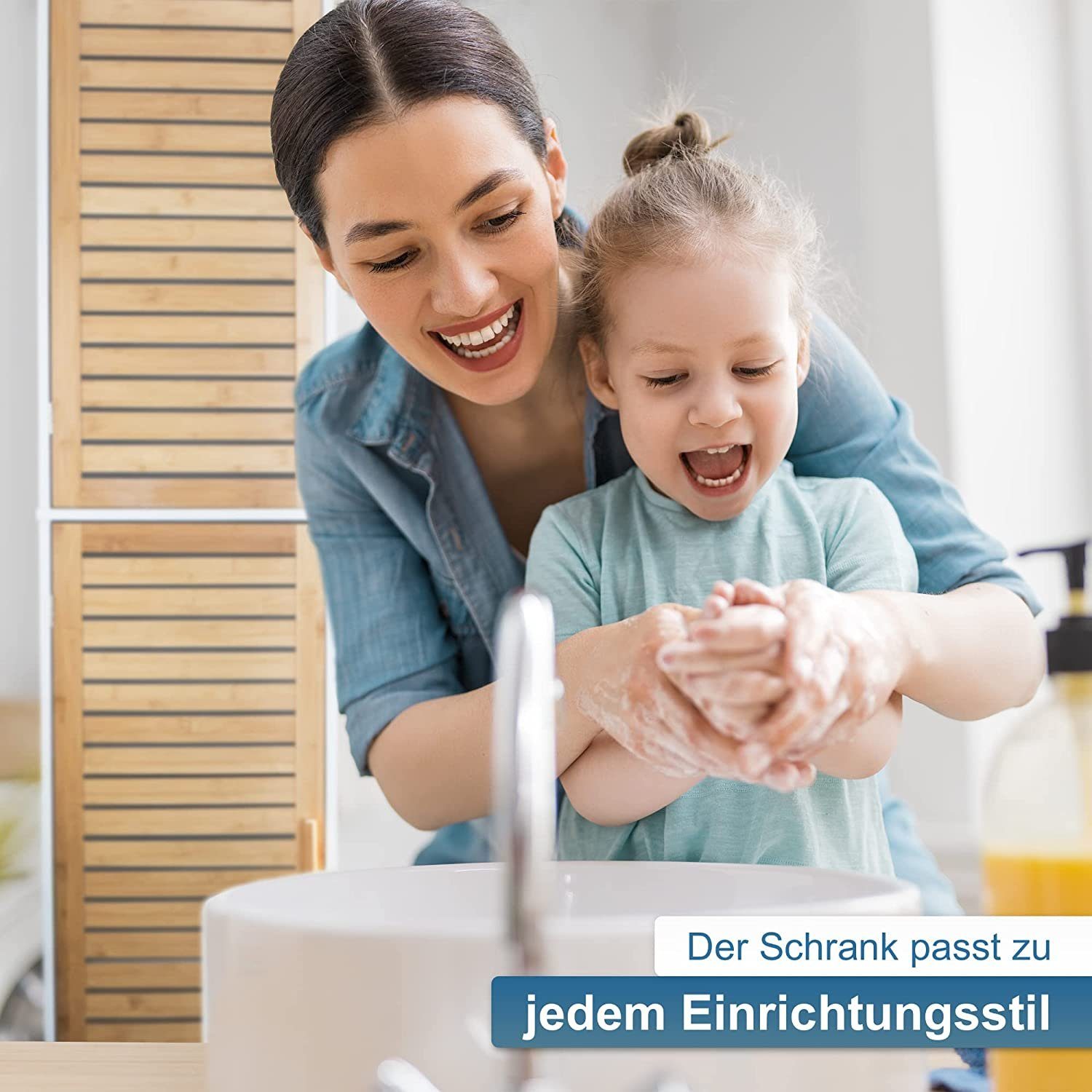 osoltus Badregal osoltus Badregal Hochschrank 190cm Wandschrank Bambus Aarh günstig online kaufen