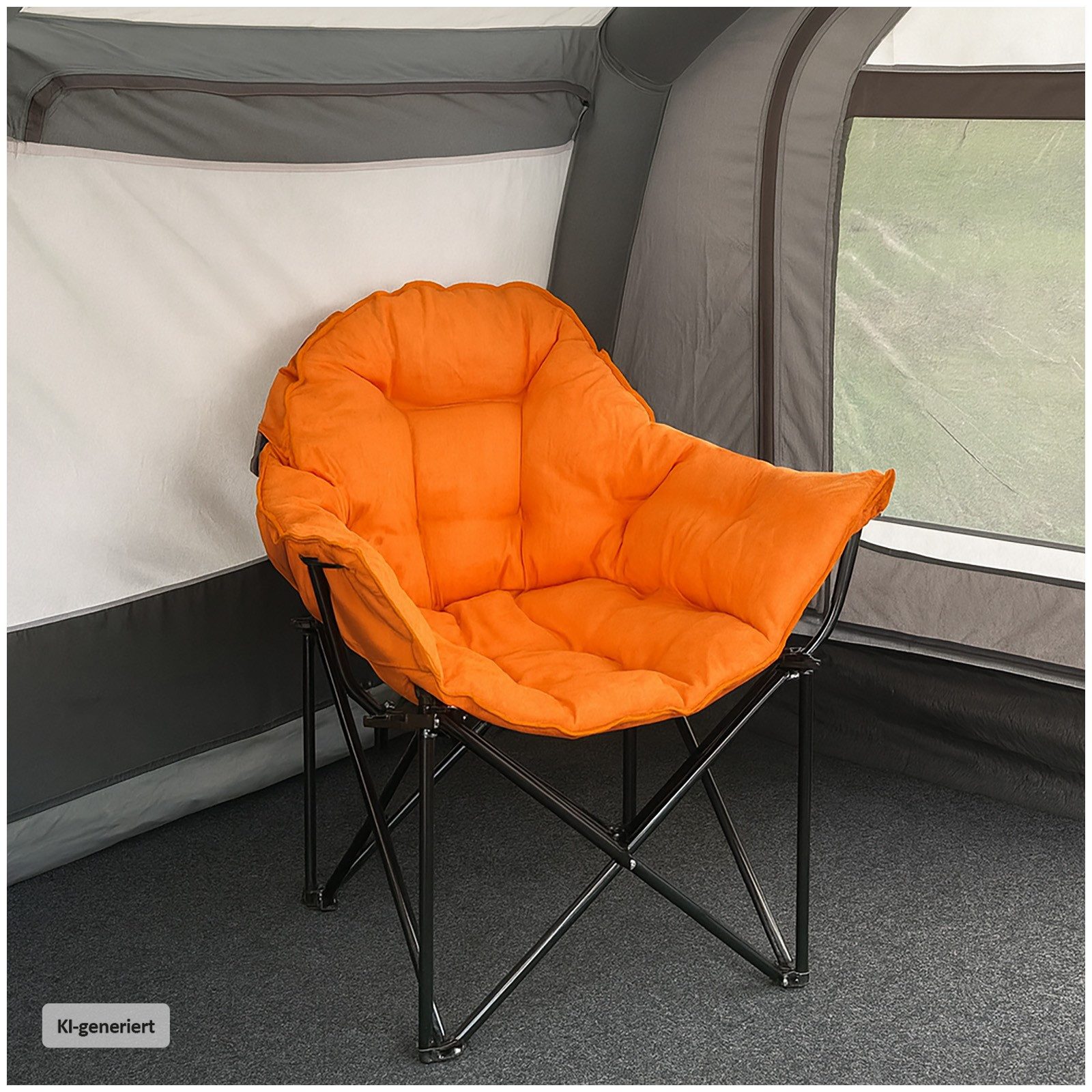 HTI-Living Klappstuhl Klappbarer Komfortsessel mit weichem Velvet Bezug (Stück), Campingstuhl