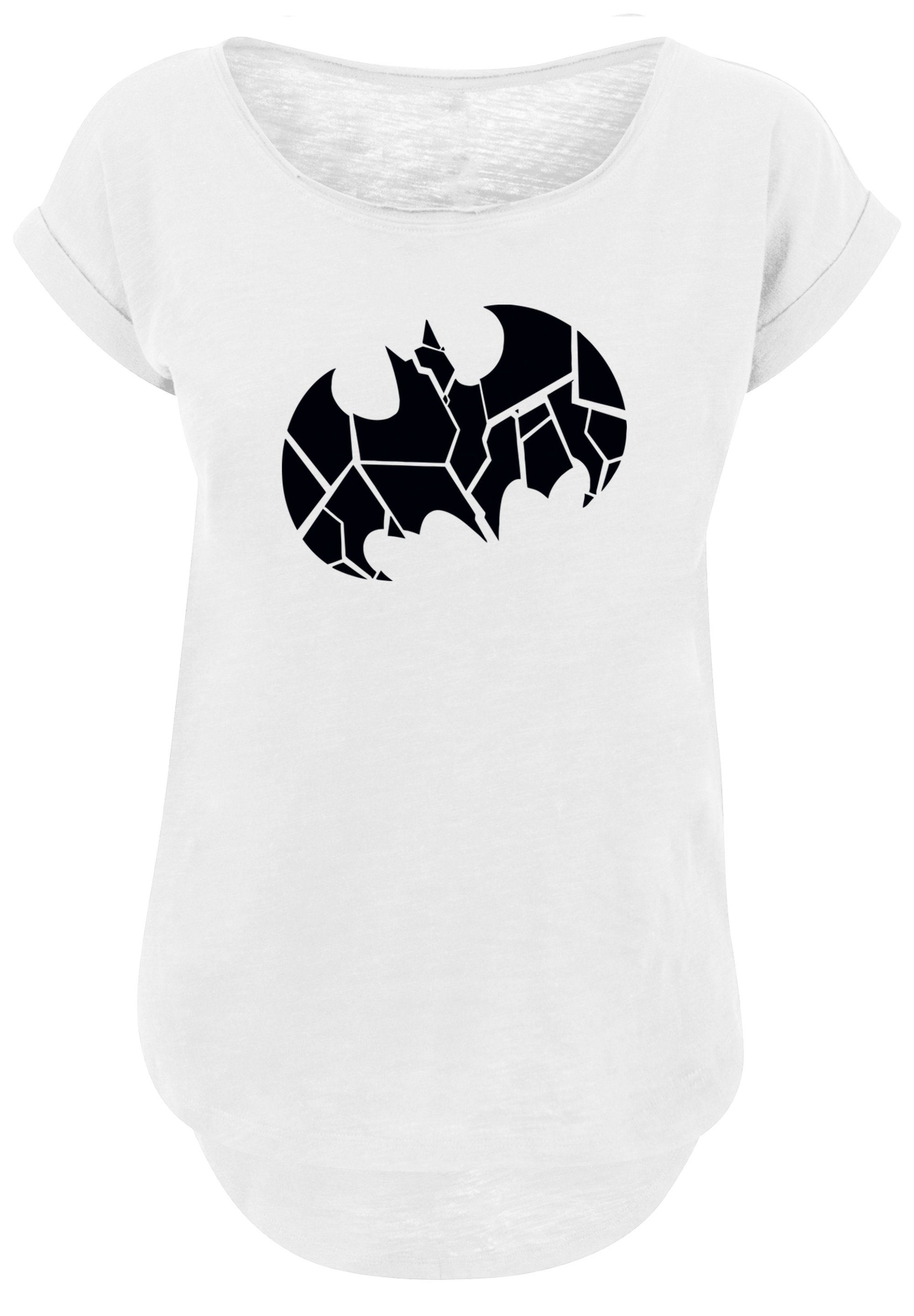 Damen Shirts F4NT4STIC T-Shirt Long Cut T-Shirt 'DC Comics Batman Logo shattered'