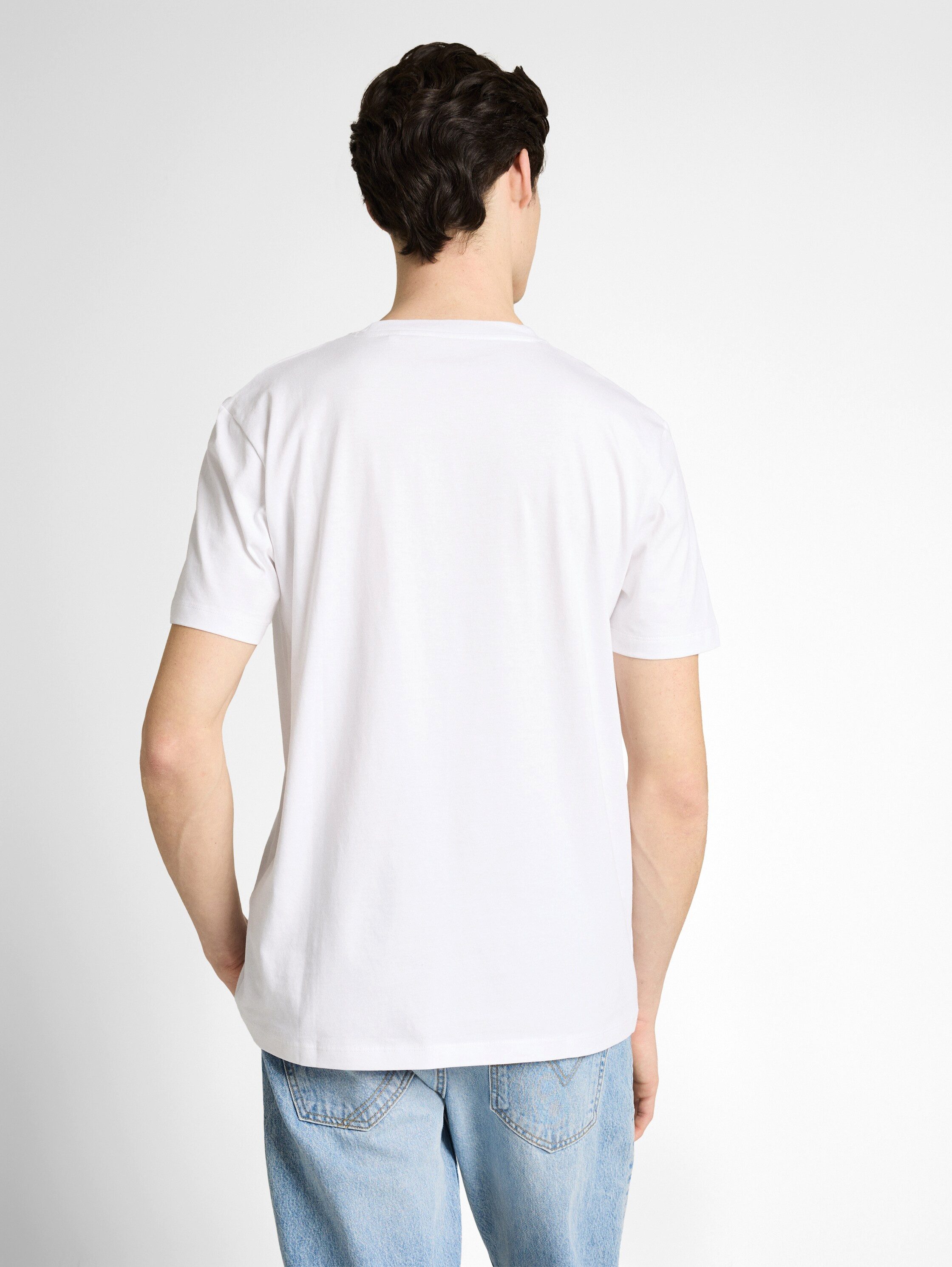 TOM TAILOR Denim Rundhalsshirt mit verschiedenen Logo Prints