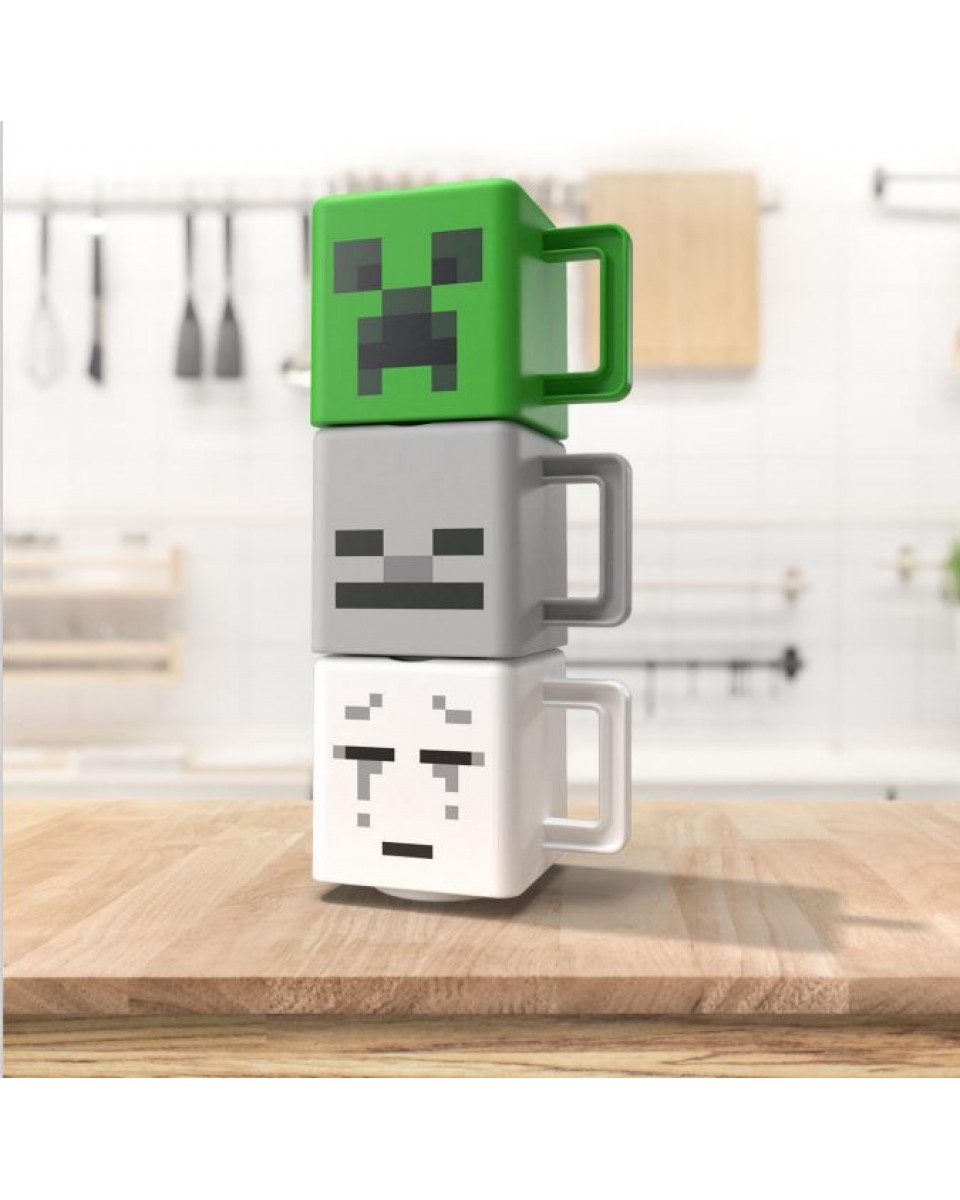 Paladone Tasse Minecraft: Set aus 3 stapelbaren Tassen, 1-tlg.