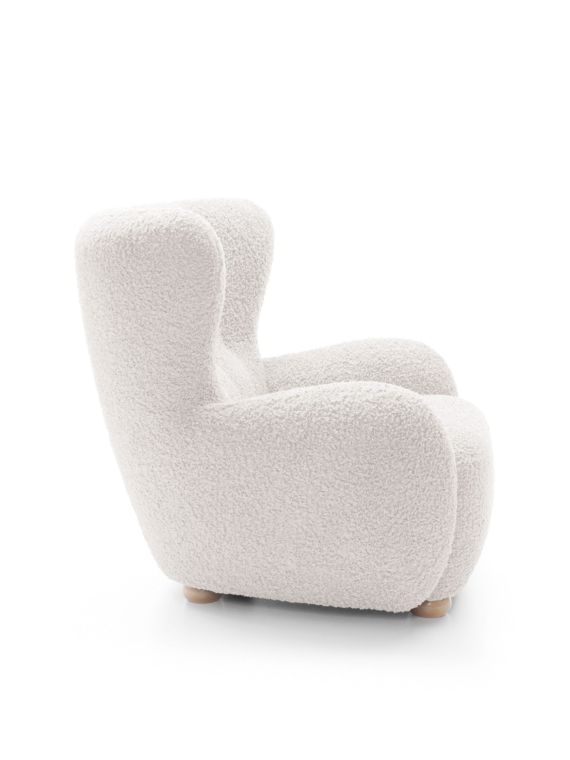 Goldstoff Sessel HUGSY Relaxsessel Boucle mit hoher Rückenlehne – Skandi & Boho Stil (Einzelsessel, Loungesessel), mit Relaxfunktion