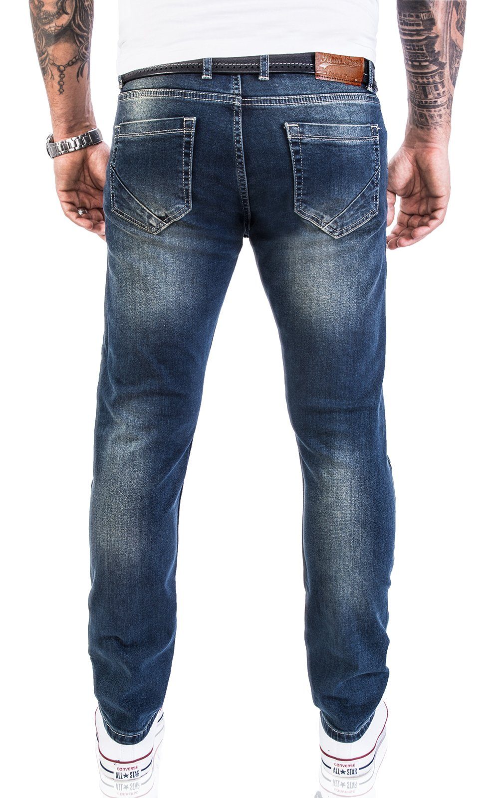 Rock Creek Slim-fit-Jeans Herren Jeans Slim Fit Blau M21