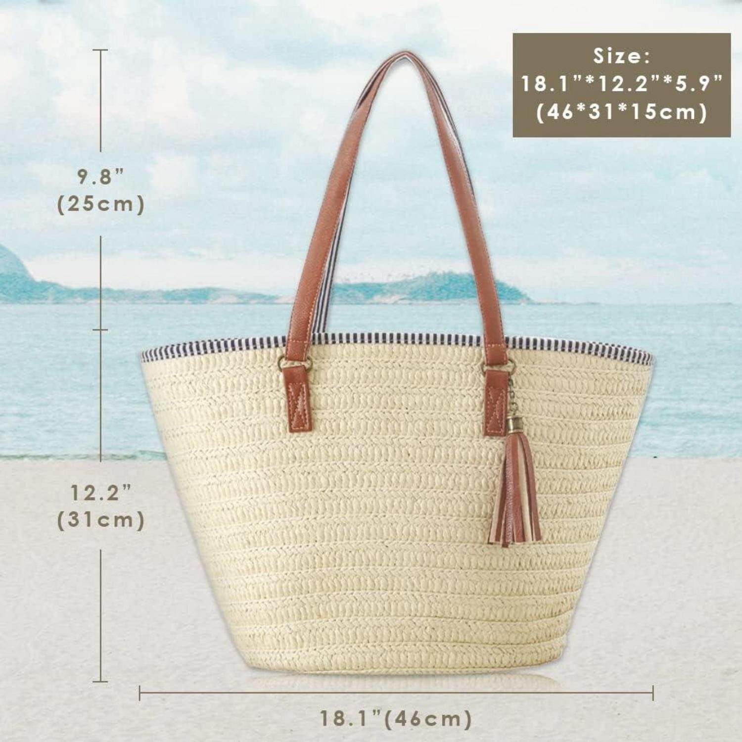 LuxusKollektion Strandtasche Stroh Handtasche Damen Sommer günstig online kaufen