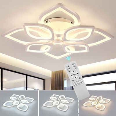LETGOSPT Deckenleuchte Deckenlampe Dimmbar, Fernbedienung, Blumenförmiges, LED fest integriert, Kaltweiß, Naturweiß, Warmweiß, 60W / 80W / 120W Deckenleuchten, für Schlafzimmer Wohnzimmer Flur Licht